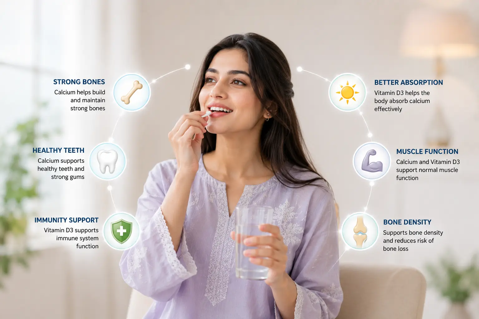 calcium and Vitamin D3 supplements in Karachi for bone strength teeth health and calcium absorption