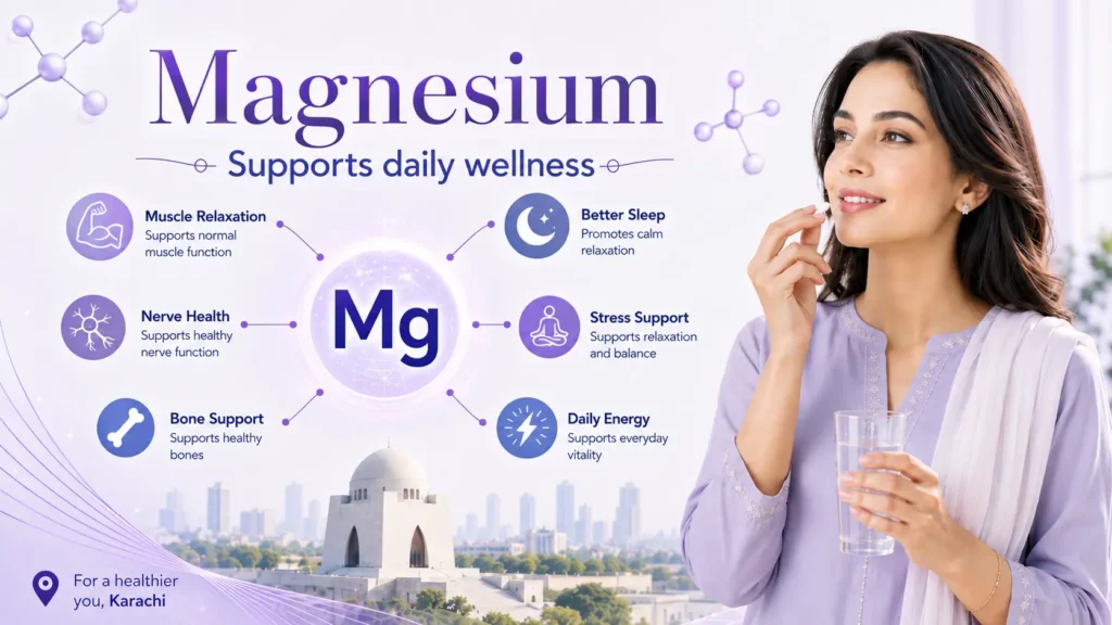 magnesium supplements in Karachi for sleep support muscle relaxation and nerve health