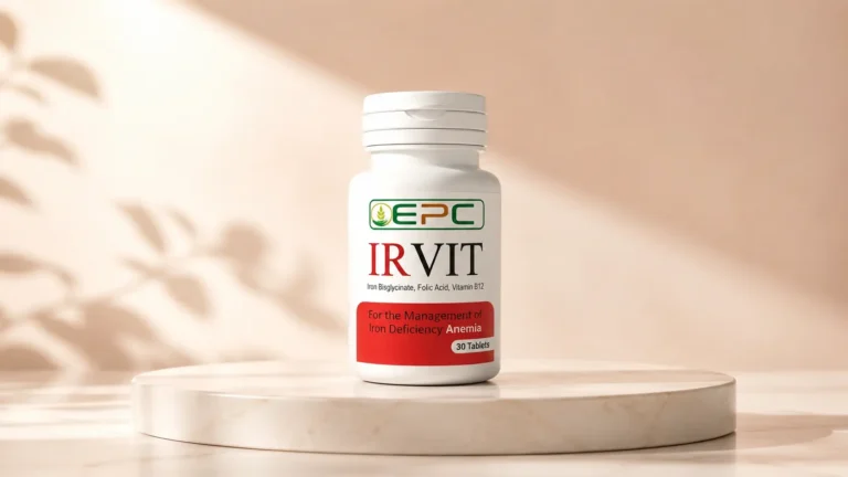 IRVIT combines iron, folic acid, and vitamin B12 in one formula.