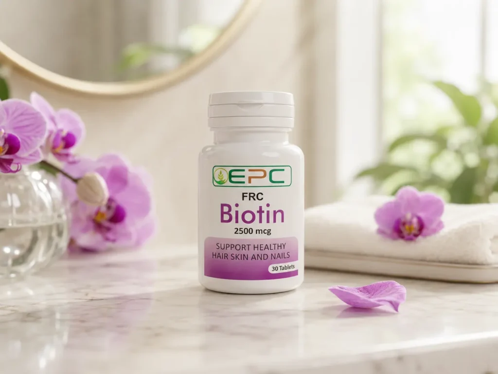 FRC Biotin 2500 mcg tablets for healthy hair, skin, and nails