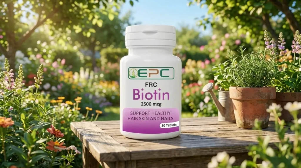 Best supplements for skin and hair in Islamabad featuring FRC Biotin tablets