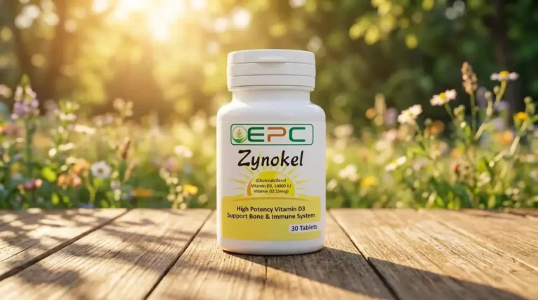 Best Vitamin K2 tablets in Islamabad featuring Zynokel supplement bottle