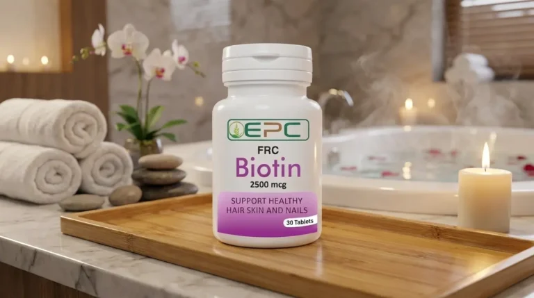 Best supplement for skin and hair in Peshawar featuring FRC Biotin tablets